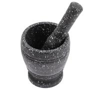 ANDRESLAD Ensemble Pilon et Broyeur à Remède en Plastique Motif Marbre Presse-Ail Cuisine Pratique Taille Compacte pour Usage Domestique et Restauration Accessoire Polyvalent pour