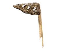 ANDRESLAD Épaulettes À Pompon Tendance Patchs De Perles En Chaîne Strass Bijoux D'épaule Polyvalents