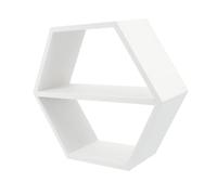 ANDRESLAD Étagère Murale Hexagonale Petite en Bois Blanc Tablette Support de Rangement Mural Décoratif pour Pots de Fleurs et Articles Divers Organisateur D’Espace pour Maison Support