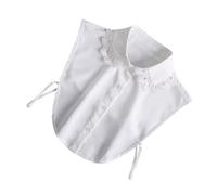 ANDRESLAD Faux Col Féminin Demi-col En Mousseline Blanc, Col Lavallière Dentelle, Accessoire Léger Pour Femme Décontractée, Décoratif Et Confortable