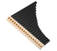 ANDRESLAD Flûte de Pan 16 Tubes en Bois Naturel Instrument Traditionnel Chinois pour Débutants et Étudiants, Utilisation Portable en Enseignement et Pratique Musicale