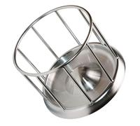 ANDRESLAD Gamelle INOX pour Tortues et Reptiles Mangeoire Résistante Ronde avec Barrière Distributeur Nourriture et Eau Pratique pour Reptiles Terrestres et Tortues