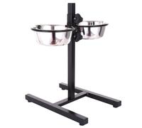 ANDRESLAD Gamelle pour Chien Surélevée en Acier Inoxydable Deux Bols Amovibles, Diamètre 24 Cm, Station d'alimentation Solide pour Nourriture Et Eau, pour Chiens Domestiques