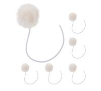 ANDRESLAD Jouets Suspendus Sûr pour Chat Lot de 6 en Peluche Beige avec Clochette, Jouets Interactifs Balle à Griffer pour Chasse et Divertissement pour Intérieur