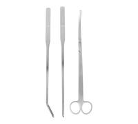 ANDRESLAD Kit D’Outils pour Plantes Aquatiques en Acier Inoxydable - Ciseaux Courbés Pincettes Droites et Courbées - Ensemble 3 Pièces pour Aquascaping Coupe-Bordures et Entretien