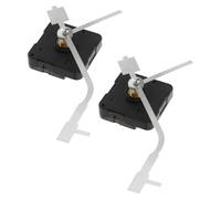 ANDRESLAD Kit de 2 Mécanismes D'horloge Silencieux Aiguilles Argentées en Plastique, Mouvement Quartz Précis, Pièces de Rechange pour Horloges Murales à Disque Vinyle, Réparation