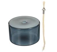 ANDRESLAD Lampe à Huile en Verre Petite Taille Couleur Gris Foncé Mèche Métallique Bougeoir Créatif pour Décoration Intérieure Lampe à Pétrole Vintage pour Mariage et Dîner Romantique