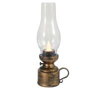ANDRESLAD Lampe à Pétrole Vintage Électronique Décorative pour Bureau Lanterne Rétro sans Flamme Éclairage de Table Style Ancien avec Lumière Douce