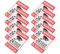 ANDRESLAD Lot de 10 Autocollants de Sécurité Vidéosurveillance 14,7 X 9,9 Cm, Panneaux D’avertissement Résistants aux Intempéries pour Caméra Extérieure, Adhésifs pour Portail, Fenêtre