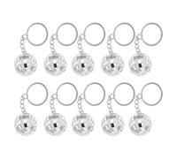 ANDRESLAD Lot de 10 Porte-Clés Boule Disco Miroir 25 CM Argentés Multifonction pour Paquet et Décoration Sapin de Noël Pendentifs Mini Porte-Clés Compacts Ornement à Suspendre