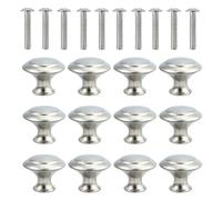ANDRESLAD Lot de 12 Poignées en Inox 304 Bouton Rond en Métal Poignée Trou Forme Champignon Grosse Taille Vis Accessoire Meuble Tiroir et Porte Usage Intérieur Maison