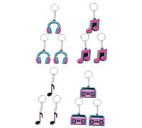 ANDRESLAD Lot de 12 set de Porte-Clés PVC Notes de Musique Colorés Thème Fête Musicale Présents Anniversaire Karaoké Garçon et Filles Accessoires Décoratifs pour Soirée Dansante et