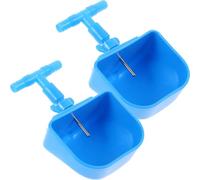 ANDRESLAD Lot de 2 Abreuvoirs Automatiques pour Lapins 3 Voies Intégrées Plastique Renforcé Sortie Vidange Bol d'eau pour Petits Animaux Distribution Pratique pour Élevage en Cage