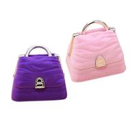 ANDRESLAD Lot de 2 Boîtes à Bijoux de Paquet à Main Organisateur de Bijoux en Flocage Coffret de Rangement pour Bagues Rose et Violet Coussin Intérieur Protecteur Présent pour Femmes