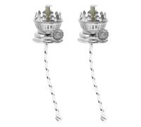 ANDRESLAD Lot de 2 Brûleurs à Mèche Ronde 28 Trous pour Lampe à Pétrole 555 Vintage en Métal Argenté Accessoires pour Lampe à Huile Pièces de Rechange pour Éclairage D’Intérieur ’Appoint