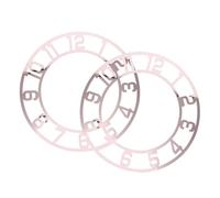 ANDRESLAD Lot de 2 Cadrans D’Horloge Murale Ronds en Acrylique Miroir Or Rose 25 CM Chiffres Arabes Autocollants Décoration Murale pour Salon Bureau et Entrée Stickers Miroir Adhésifs