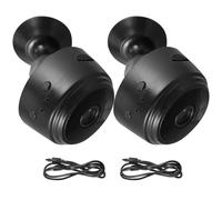 ANDRESLAD Lot de 2 Caméras de Sécurité Intérieures sans Fil Mini Vision Nocturne Infrarouge HD Alerte de Mouvement Intelligente Fixation Plastique Noir Surveillance Maison et Chambre