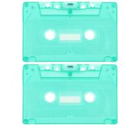 ANDRESLAD Lot de 2 Cassettes Audio Vierges Transparentes Couleur Vert Clair Accessoires Décoratifs Vintage en Plastique Résistant pour Bricolage et Décoration Intérieure Format Standard