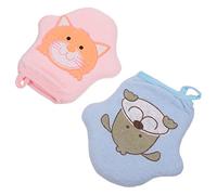 ANDRESLAD Lot de 2 de Bain pour Bébé avec Motif Dessin Animé Brosse de Bain Douce pour Nouveau-nés Tout-petits Adultes Légers Et Portables