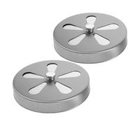 ANDRESLAD Lot de 2 Grilles D’Aération Rondes en Acier Inoxydable 115 CM - Clapets de Ventilation Réglables pour Four Cheminée et Barbecue - Accessoires de Conduit D’Air pour Contrôle