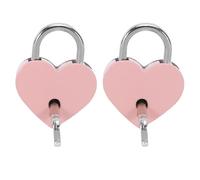 ANDRESLAD Lot de 2 Mini Cadenas en Alliage Forme de Cœur Rose avec Clé Cadenas Rétro pour Boîte à Paquet à Main et Journal Polyvalent pour Voyage et Usage Quotidien