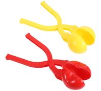 ANDRESLAD Lot de 2 Moules à Sushi en Plastique avec Clip de Dessin Animé, Petites Pinces Rouges de Cœur et Jaunes Rondes, Ustensiles Réutilisables pour Création Rapide de Boules de Riz,