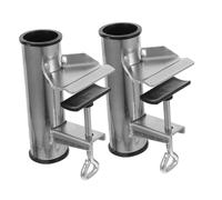 ANDRESLAD Lot de 2 Pinces pour Parasol de Terrasse Robustes en Acier Galvanisé Argenté Fixation pour Parasols de Balcon Jardin Plage et Camping Support Réglable pour Ombrage Extérieur