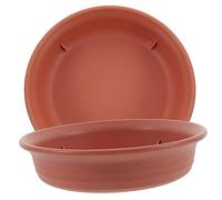 ANDRESLAD Lot De 2 Plateaux à Plantes en Résine Ronde pour Pots Diamètre 14 Cm, Soucoupes De Drainage Profondes pour Usage Intérieur Et Extérieur, Bac à Eau pour Plantes, Protection des Surfaces