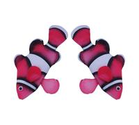 ANDRESLAD Lot de 2 Poissons-Clowns Flottants Rouges en Silicone pour Aquarium Décoration Réaliste pour Eau Douce et Salée Ornement Artificiel Solide et Facile à Nettoyer Décor sous-Marin
