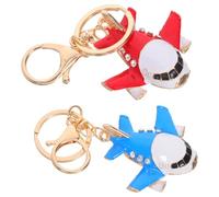 ANDRESLAD Lot de 2 Porte-Clés Avion en Métal Rouge et Bleu Modèle d’Avion Créatif et Compact Accessoires Originaux pour Voyageurs et Présents D’Anniversaire Pendentifs Légers et