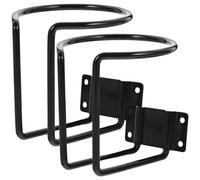 ANDRESLAD Lot de 2 Porte-Gobelets Muraux Noirs en Métal Universels et Pratiques Compatibles Bouteilles Canettes et Tasses pour Voiture Bateau Camping-Car Support Robuste et Facile à