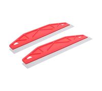 ANDRESLAD Lot de 2 Protecteurs de Lignes de Peinture en Acier Inoxydable Rouge - Outil Multifonction pour Coupe-papier Peint, Protection de Moulures et Guidage Précis des Bords Muraux -