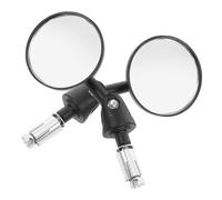 ANDRESLAD Lot de 2 Rétroviseurs de Guidon Moto Vintage Miroir Rond Réglable en Alliage D’Aluminium et Verre Compatible Scooters et Motos Accessoire Sécurité Rétro pour Conduite Urbaine