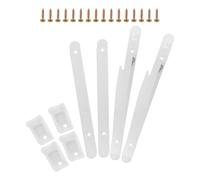 ANDRESLAD Lot de 2 Set de Sets de Connecteurs de Rail de Levage pour Barrières de Lit Bébé en Plastique Blanc, Kit de Fixation Réglable avec Vis, Accessoires Quincaillerie pour Liaison