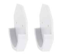 ANDRESLAD Lot de 2 Supports Fixes pour Tringle à Rideaux, Grosse Taille, en Abs Blanc, Porte-Canne Hexagonal, Adapté pour Salle de Bain et Porte-Serviettes, Installation Murale sans Perçage