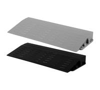 ANDRESLAD Lot de 2 Tapis de Rampe D’Accès en Plastique pour Aspirateur Robot Rampe de Seuil 20 CM de Long et 2 CM de Haut Coloris Gris et Noir Adaptés pour Franchir Portes et Marches