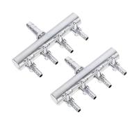 ANDRESLAD Lot de 2 Vannes de Dérivation Réglables en Acier Inoxydable 8 Sorties 4 Mm pour Pompe à Air D'aquarium, Répartiteur d'air Multivoies Contrôle Indépendant du Débit,