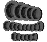 ANDRESLAD Lot de 20 Bouchons Ronds en Caoutchouc pour Tirelire Assortiment 26-38 MM Bouchons de Fond Noirs Prises de Remplacement pour Boîte D’Économies Usage Maison et Bureau