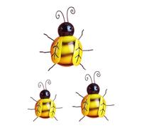 ANDRESLAD Lot de 3 Décorations Murales en Fer D’Abeille Tailles Petit Moyen et Grand Ornements Rustiques pour Jardin Extérieur Décoration Murale Métallique Solide et Décorative