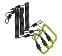 ANDRESLAD Lot de 3 Lanières Rétractables Vertes 15 M Renforcées en Fil d'acier avec Mousqueton à Ressort Anti-Perte pour Pêche Extérieure Contrôle de Poisson et Fixation Sécurisée