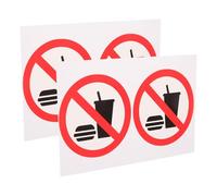 ANDRESLAD Lot de 4 Autocollants Interdiction de Manger et Boire 8X8 CM en Vinyle PVC Robuste pour Fenêtres et Portes Usage Intérieur et Extérieur Panneaux d'Avertissement pour Bureaux