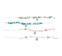 ANDRESLAD Lot de 4 Bracelets Extensibles en Perles Irrégulières avec Breloques Tortue de Mer Étoile de Mer et Coquillage Bracelets Chaîne Océan Multicolores pour Bijoux de Plage Femme