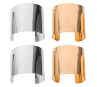ANDRESLAD Lot de 4 Bracelets Manchettes Larges Ouverts en Métal Rainuré Finition Dorée et Argentée Bijoux de Bras pour Femme Accessoires Mode Polyvalents Présent Élégant et Confortable