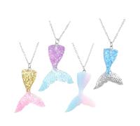 ANDRESLAD Lot de 4 Colliers Pendentifs Queue de en Acier Inoxydable Dégradé de Couleurs Violet Or Bleu et Multicolore Bijoux pour Femmes et Accessoires pour Fêtes d'Anniversaire et