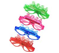 ANDRESLAD Lot de 4 Lunettes Lumineuses à LED pour Fête 2024 Accessoires Phosphorescents Multicolores Légères et Confortables pour Soirées Réveillons et Événements Couleur Aléatoire
