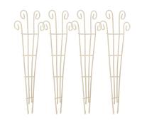 ANDRESLAD Lot de 4 Mini Treillis en Métal pour Plantes Grimpantes en Pot, Support Compact Beige pour Orchidées et Bonsaïs, Cadre de Plante Décoratif pour Jardinage Intérieur et Extérieur