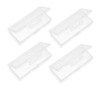 ANDRESLAD Lot de 4 Porte-cotons-tiges de Voyage Transparents, Distributeurs Compacts pour Cotons-tiges et Cure-dents, Étuis Portables Miniatures pour Salle de Bain, Bureau et Déplacements,
