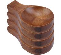 ANDRESLAD Lot de 4 Soucoupes à Sauce en Bois 9x5,5x1,5 Cm pour Sauce Soja et Vinaigre, Supports Multifonctions pour Ustensiles Cuisine, Accessoire Maison pour Condiments et Réutilisable