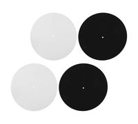 ANDRESLAD Lot de 4 Tapis de Platine Vinyle 12 Pouces Antidérapants et Antistatiques en Feutre Noir et Blanc, Protection Phonographe, Support Disque Vinyle pour Home Cinéma et Dj