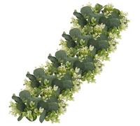 ANDRESLAD Lot de 5 Anneaux de Bougies Mini Couronnes Eucalyptus Artificielles, Décorations Rondes en Feuillage, Adaptées la Table, Porte, Mur, Fenêtre, Style Champêtre pour Fêtes et